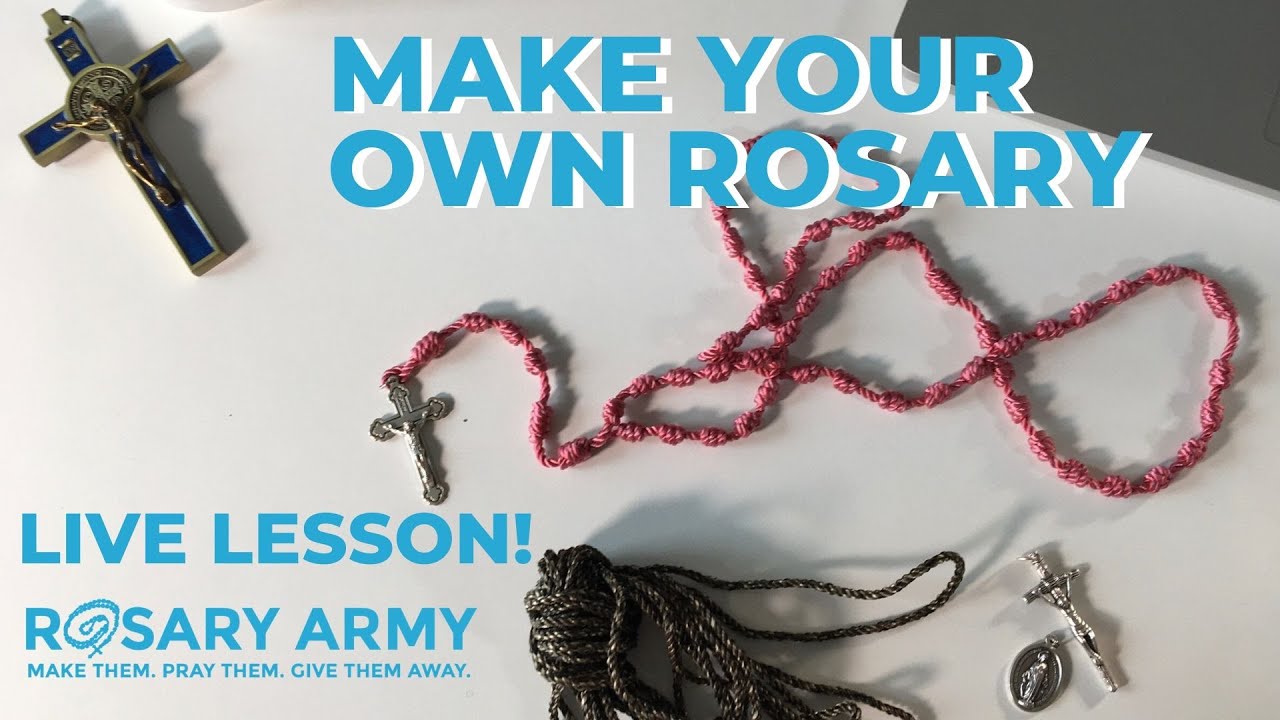 Learn how to make a Cardinal Red all-twine knotted Rosary LIVE! 