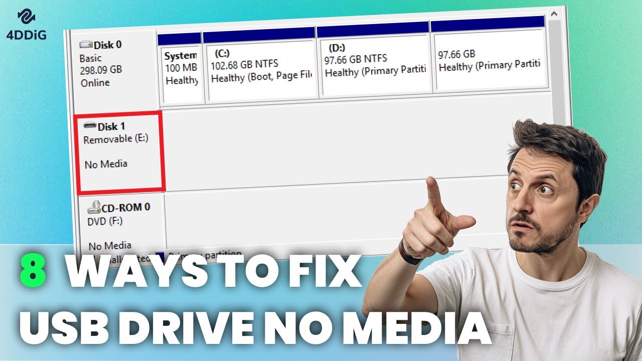 USB Flash Drive No Media? 8 Solutions to Fix USB Drive No Media Problem