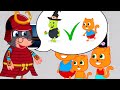 Cats Family in English - Dodge The Witch Cartoon for Kids