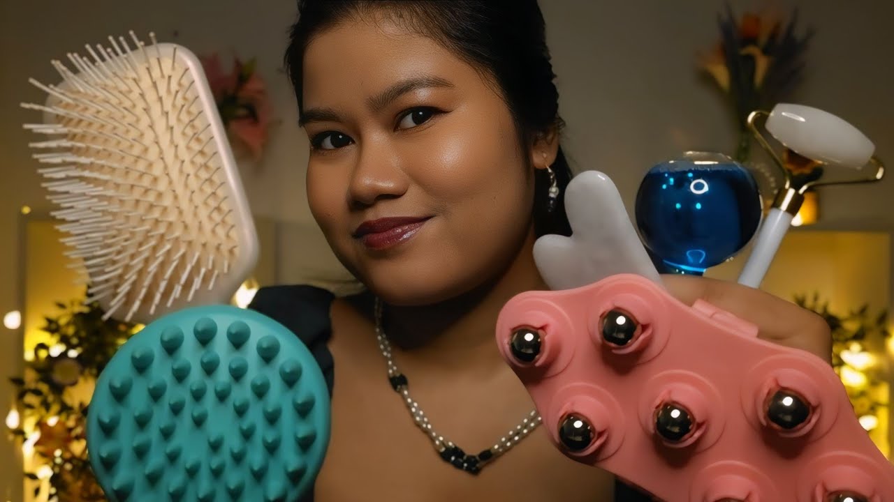 ASMR Summer Night Spa with Head To Shoulder Massage💆💤 (Layered Sounds, No Talking, Dim Lighting)