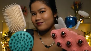 ASMR Summer Night Spa with Head To Shoulder Massage💆💤 (Layered Sounds, No Talking, Dim Lighting)
