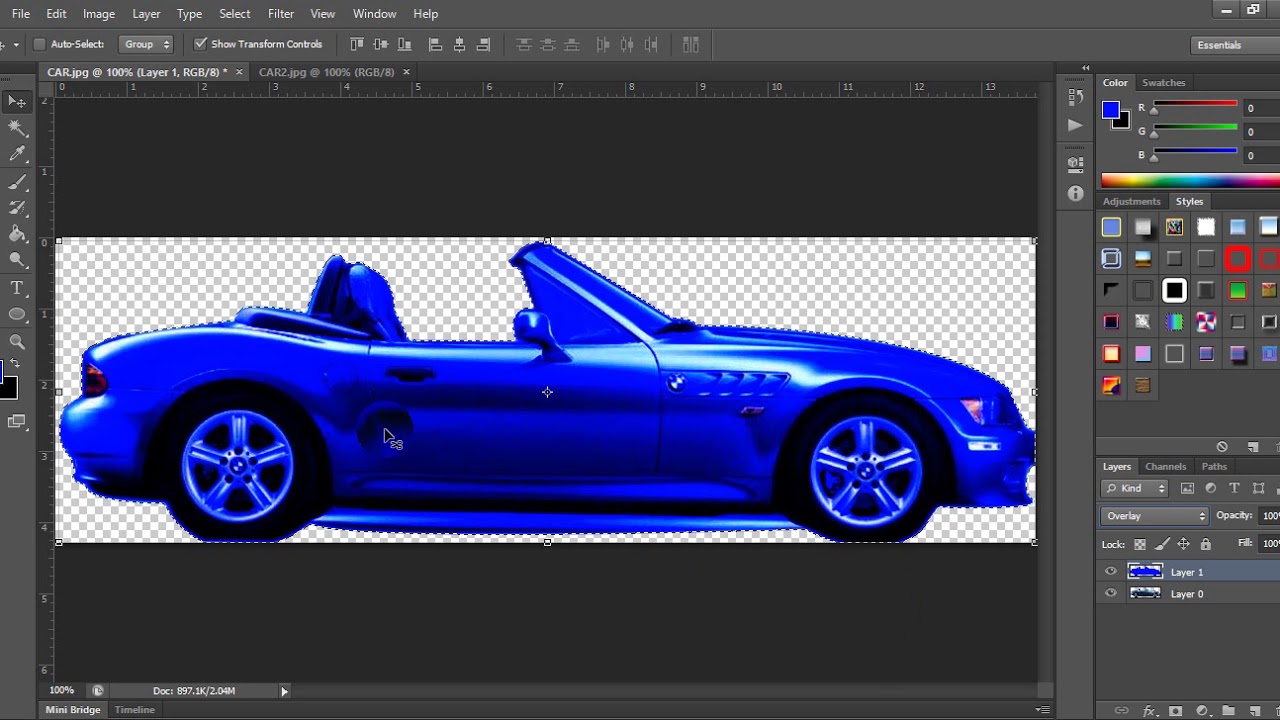 How to change car color / how to styling car in photoshop - YouTube