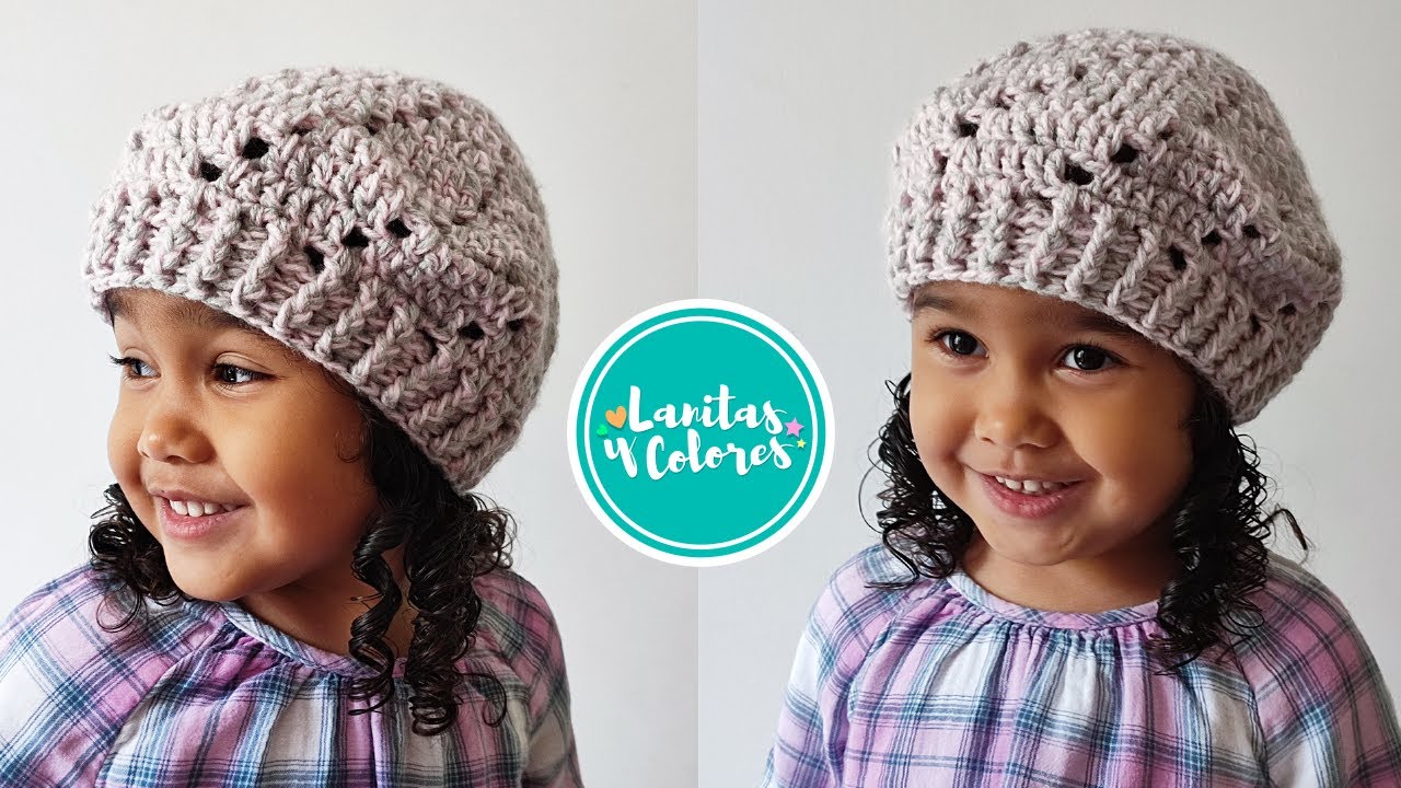 🌺Como Tejer GORRO BOINA A a Crochet PASO A PASO (para Bebes Niñas y Adultos)🌺