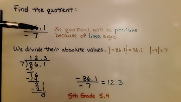 7th Grade Math 3.5b, Quotients of Rational Numbers