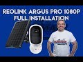 Reolink Argus Pro 1080P wireless camera | install and footage