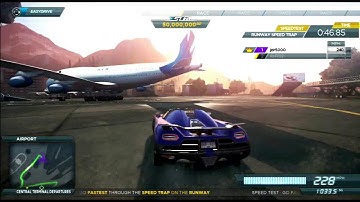 NFS Most Wanted 2012: Runway Speed Trap - 255 mph (410 km/h)