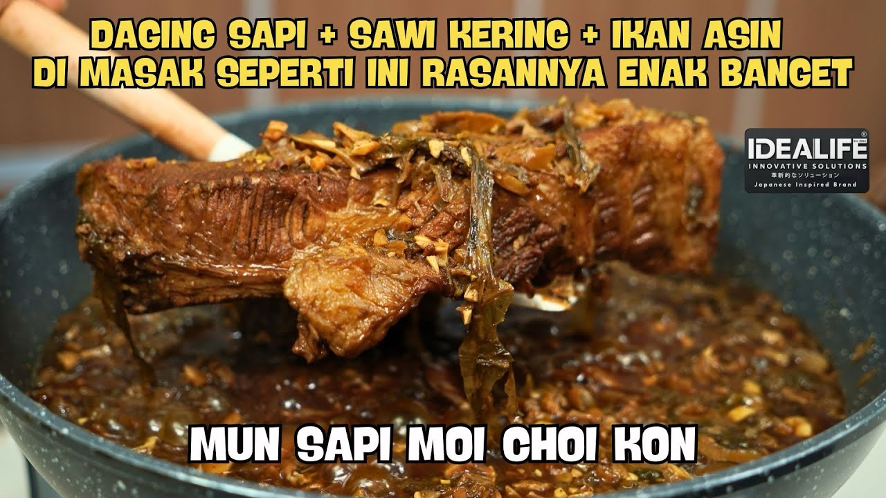 DAGING SAPI + SAWI KERING + IKAN ASIN DIMASAK SEPERTI INI ENAK BANGET MUN SAPI MOI CHOI KON