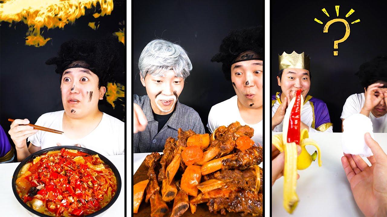 Супер весело острая еда вызов | Острая версия с говяжьими ребрышками королевского размера ASMR