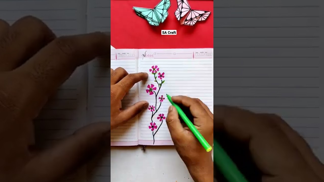DIY Easy Journal With Me | Front Page Decoration Idea | Flower Idea