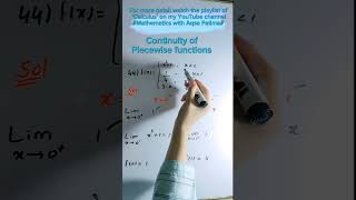 Continuity of piecewise function #shorts #maths #tricks #youtubeshorts #bs #bsc #ms #msc #PhD #mathe