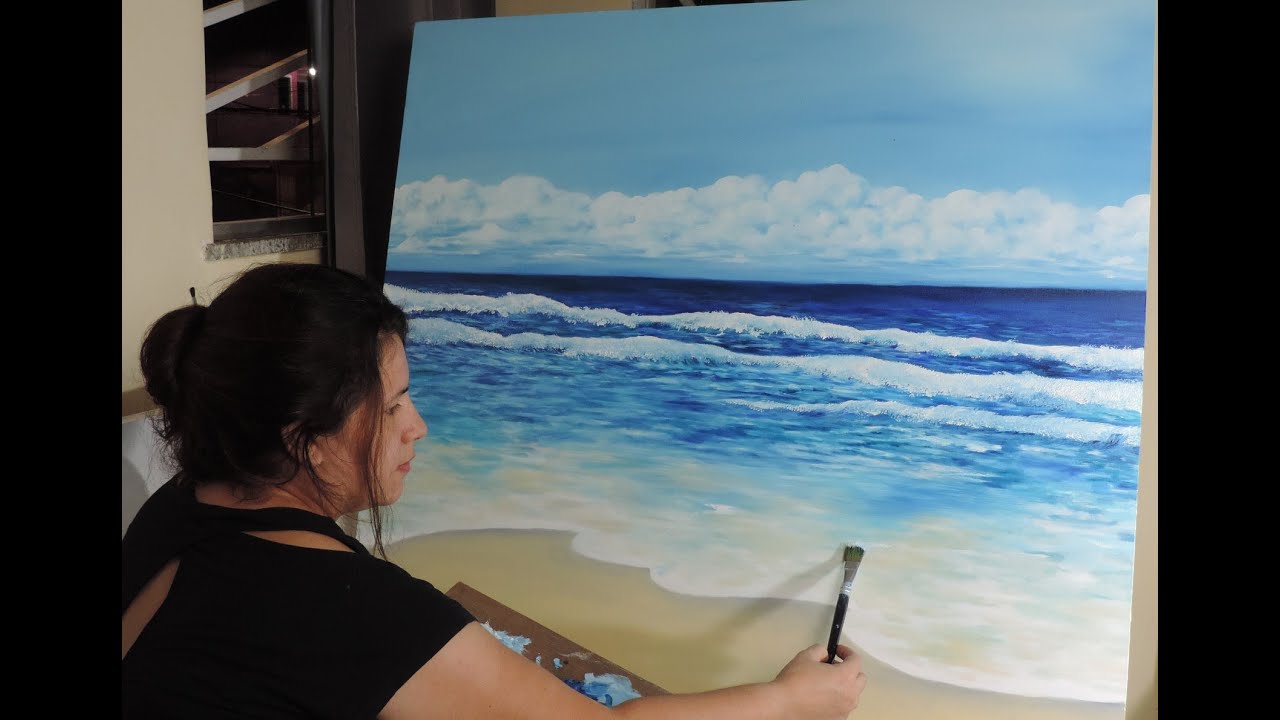 Pintura a óleo sobre tela - Praia / Beach oil painting #oilpainting #beach