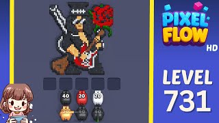 Pixel Flow Level 731 Solution Walkthrough