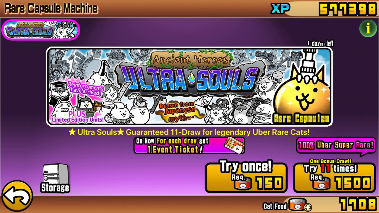 Battle Cats BEST ULTRA SOULS ROLL EVER