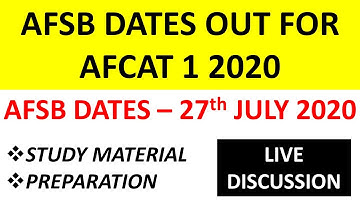 AFCAT 1 2020 SSB DATES || NEW OFFICIAL DATES RELEASED I AFSB  Dates Announced [Limited Time] 2020