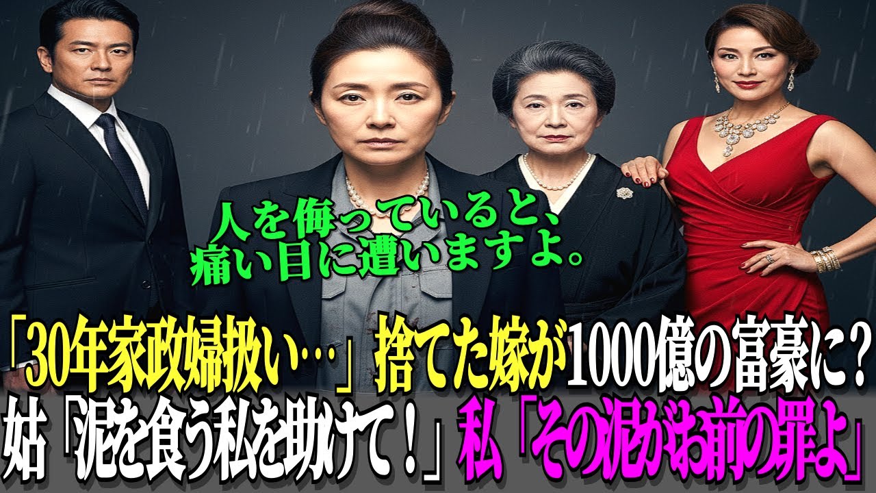 30年間家政婦扱いされ捨てられた私「廃墟の団地で野垂れ死ね！」→そこは1000億の財宝が眠る場所でした。2年後、ホームレス同然の姑が泥を啜りながら私に泣きついてきた末路…【朗読/感動/スカッとする話】