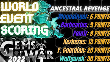 Gems of War World Event Scoring May 9th 2022 | Ancestral Revenge