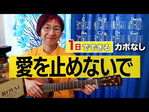 【１日で弾く！】愛を止めないで / オフコース（小田和正）ギター弾き語り カバー（歌詞コード付）