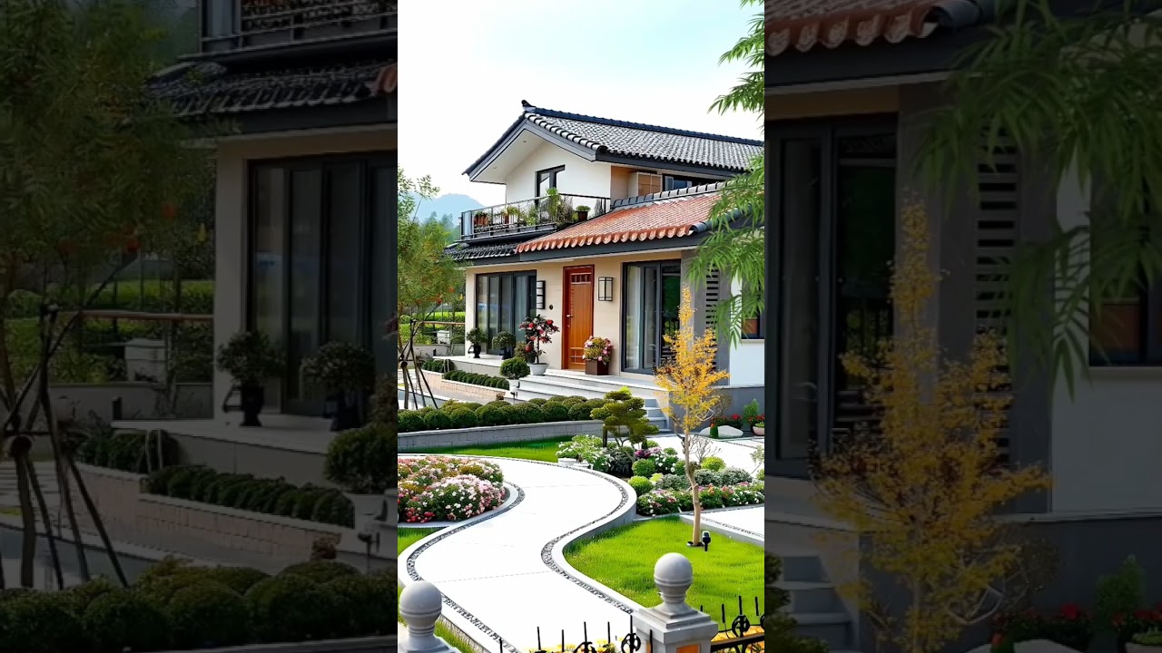 Beautiful Home Design😍 #beautifulhouse #beautifulgarden #balconydecorideas #homedecoration #home
