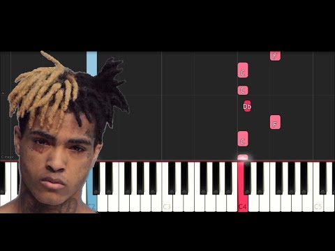 Ski Mask The Slump God ft XxxTentacion - H2O (EASY Piano Tutorial)