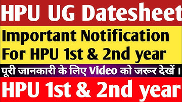 HPU UG 1st and 2nd year || #sumithpboard