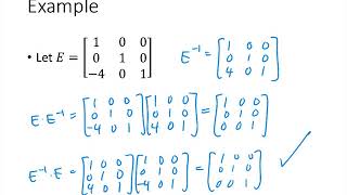 Linear Algebra - Lecture 24 - Elementary Matrices and Inverses