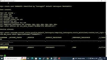 Steps to create a schema or user in oracle database