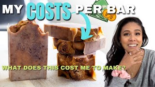 My Cost Per Bar of Soap / how much soap costs me to make / calculating cogs using CraftyBase