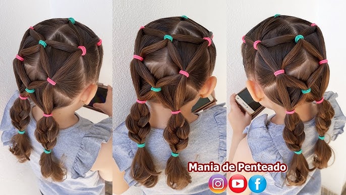 Penteados Infantis Rápidos e Fáceis  Quick and Easy Hairstyles with Rubber  Bands for Girls 🥰💞 