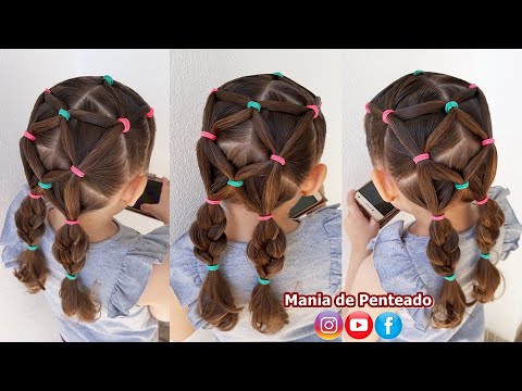 MUITO FÁCIL penteado infantil simples, rápido e fácil para escola / cabelos  cacheados 