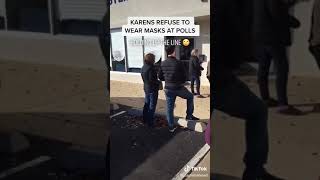 Karen refuge to wear mask at Polls in DuPage County, IL