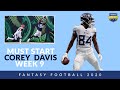 Must Start Corey Davis Week 9 Fantasy Football  AND DraftKings Week 9