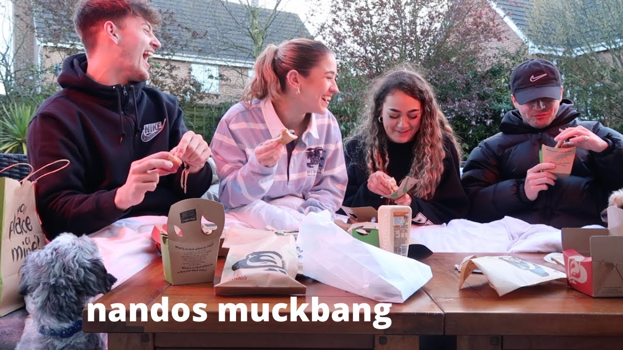 nando's muckbang with my boyfriend and besties