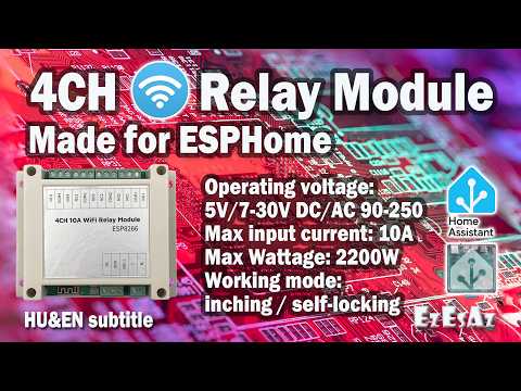 84 ESPHome 4CH WiFi Relay Module Inching Self-locking DC 5V 12V 7V-30 AC90-250V V