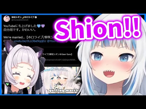 Gura Reacts To Shion S Tweet Clip Of Her Marriage Proposal Gawr Gura HololiveEN