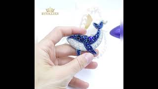 Beginner beading Tutorial whale brooch, beadwork tutorial for women, ocean Animal jewelry