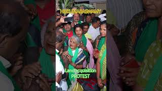 UNION MINISTER HDK VISIT BIDADILANDACQUISITIONPROTEST#viral#trend#protest#hdkumaraswamy#latestnews
