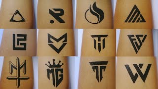 Koleksi Tato Logo Pakai Pulpen di Tangan | part 1 | DIY tattoo #drawing