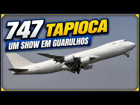 Boeing 747 All-White da Atlas Air Pousa em Guarulhos