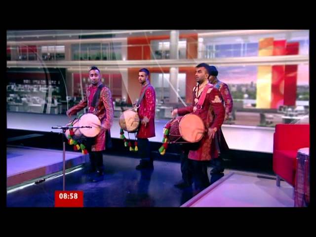 Harry Kalsi with the Dhol Foundation on BBC Breakfast
