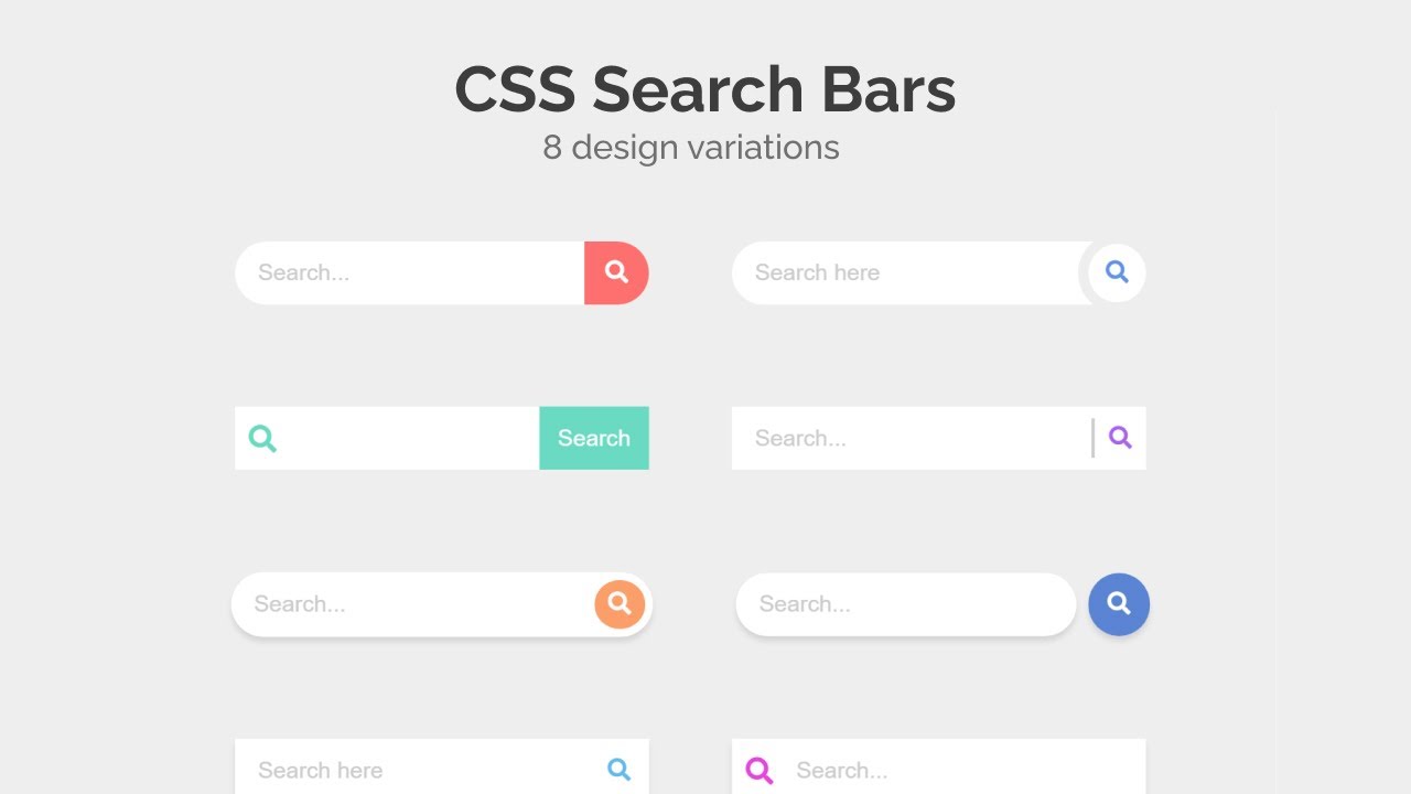 Build 8 Custom Search Bars with HTML & CSS | Quick Tutorial - YouTube