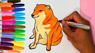 COMO DIBUJAR A CHEEMSBURGER EL PERRO DE LOS MEMES | How to Draw to Cheems the dog