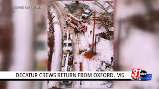 Decatur utility workers help Mississippi storm recovery