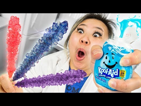 I made Rock Candy Crystals using Kool-Aid Liquid