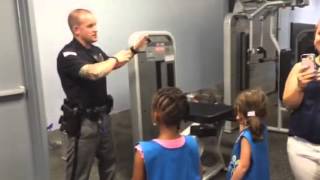 Manalapan PD Giving tour of their Gym.