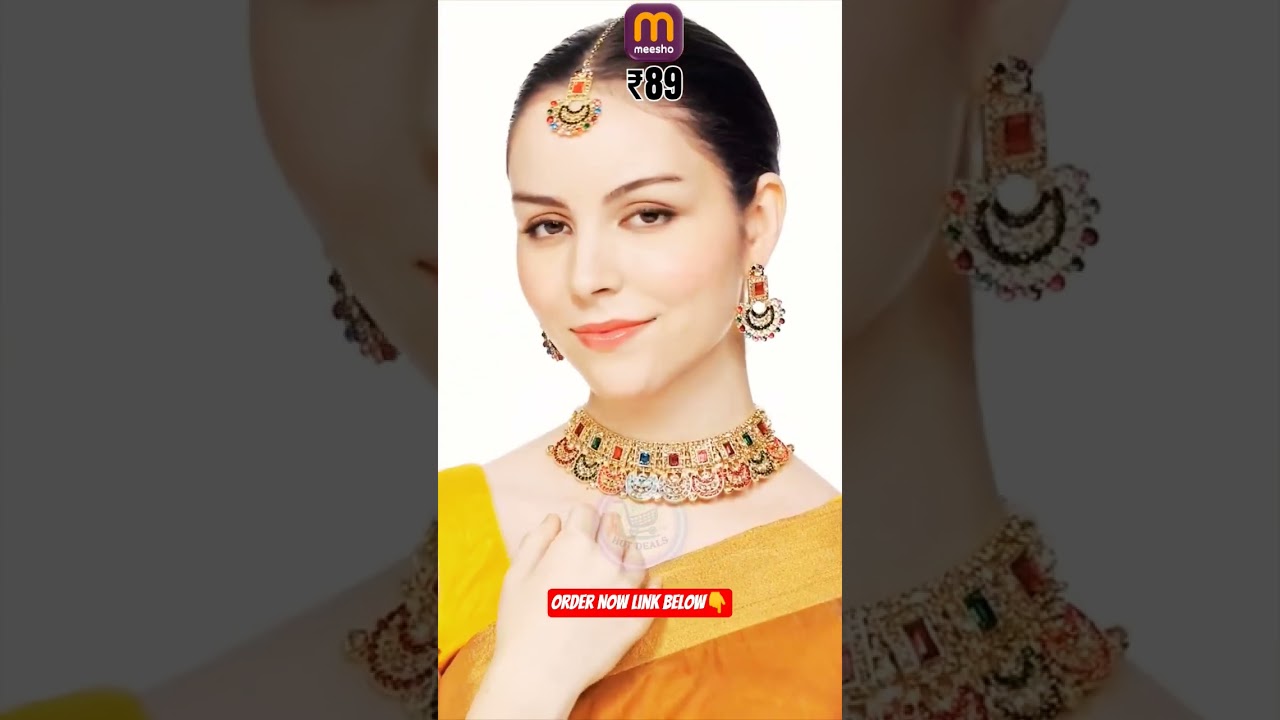 Elegant Gold Plated AD Choker Set | Wedding Jewellery 