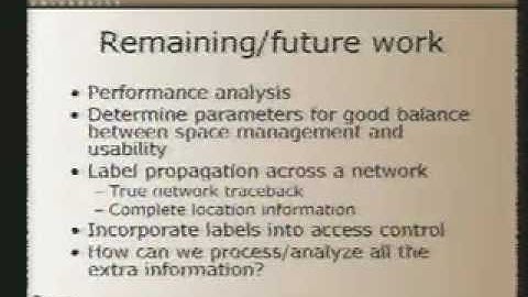 CERIAS Security: Using process labels to obtain forensic and traceback information 5/5