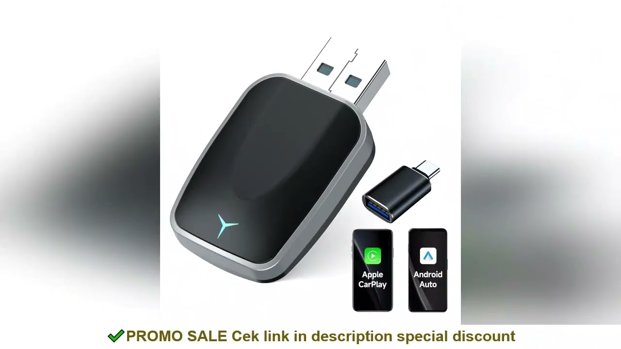 2-in-1 Wired to Wireless CarPlay Adapter & Android Auto Wireless Adapter Plug & Play