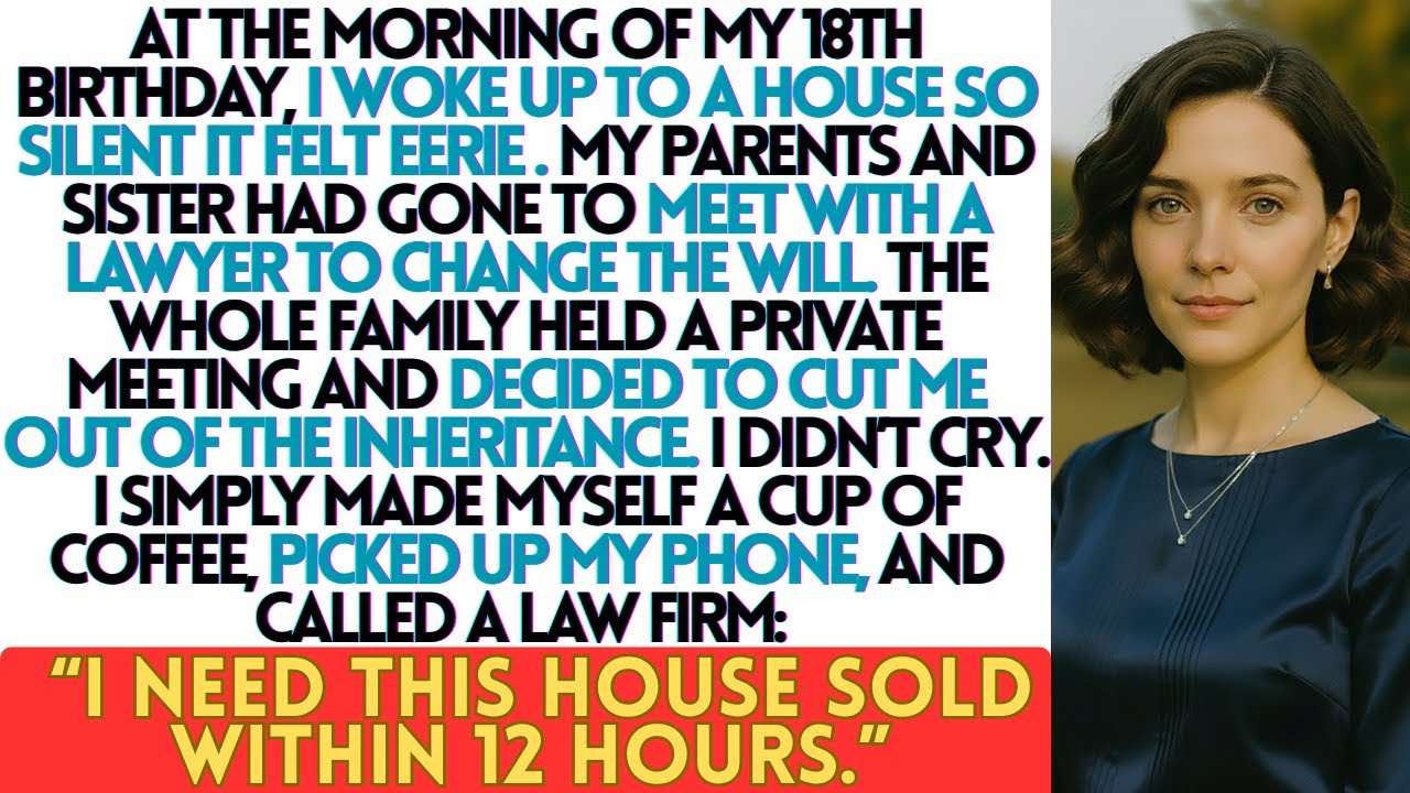 At my 18th birthday, my parents rewrote the will, so I told my lawyer sell the house in 12 hours...