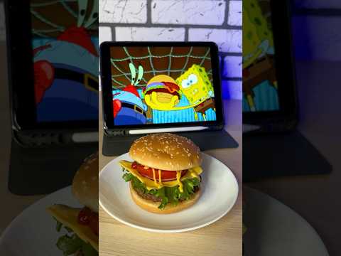 Раскрыт рецепт крабсбургера из Губки Боба ?😱🍔 #spongebob #cartoonfood #recipe