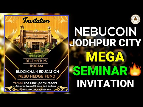 Nebucoin Jodhpur City Mega Event Announcement🔥 | Nebu Hedge fund Blockchain Education Seminar NHF